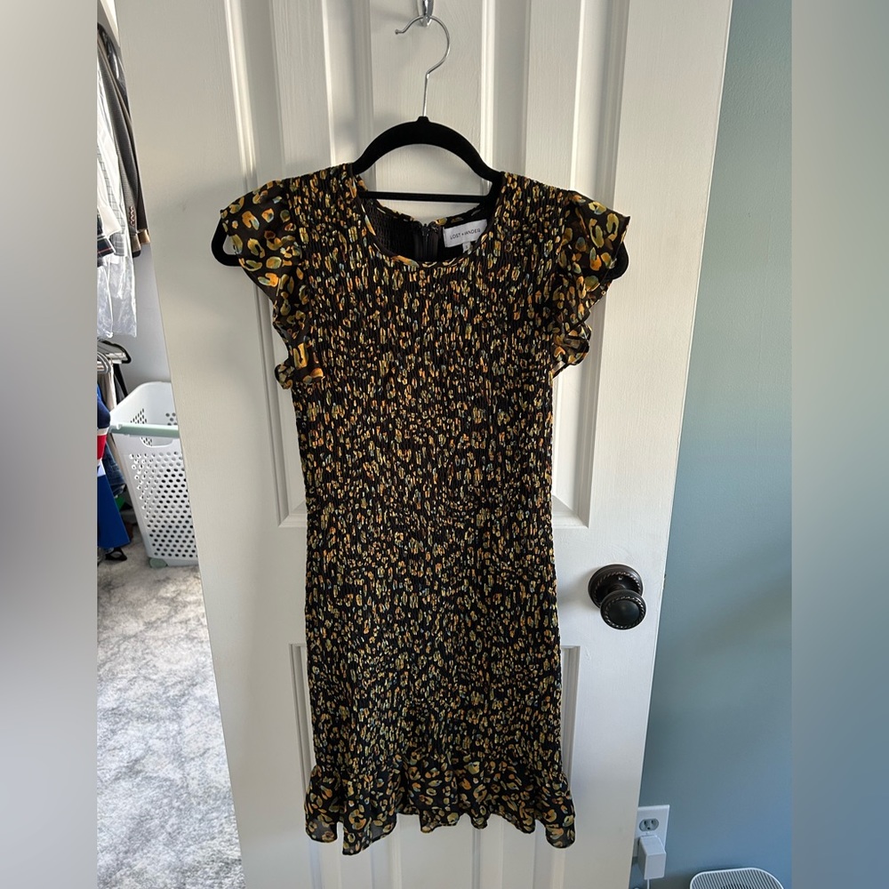 Black, Flower Printed Mini Dress